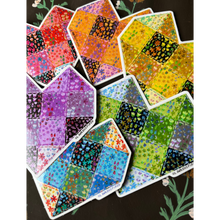 Load image into Gallery viewer, Quilt Heart Vinyl Stickers, Sewing Stickers, Quilt Stickers