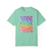 Load image into Gallery viewer, "Jelly Roll Jumble" by H.W., age 12 of the QuiltCon 2026 Collection - Unisex Garment-Dyed T-shirt