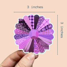 Load image into Gallery viewer, Purple Quilt Flower Vinyl Stickers, Sewing Sticker
