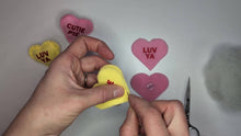 Load image into Gallery viewer, DIY Candy Heart Pins Sewing Kit