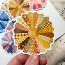 Load image into Gallery viewer, Yellow Quilt Flower Vinyl Stickers, Sewing Quilt Sticker