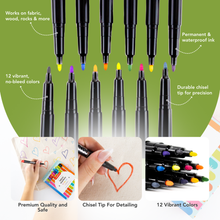 Load image into Gallery viewer, Incraftables 12-Pack Fabric Markers, Permanent Non-Bleed