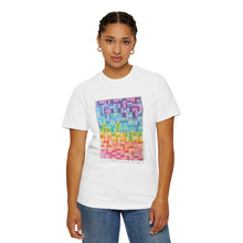 Load image into Gallery viewer, "Jelly Roll Jumble" by H.W., age 12 of the QuiltCon 2026 Collection - Unisex Garment-Dyed T-shirt
