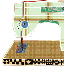 Load image into Gallery viewer, Retro Sewing Machine Vinyl Stickers, Quilt Sewing Sticker