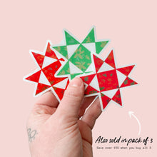 Load image into Gallery viewer, Green Ohio Star Quilt Block Vinyl Stickers, Sewing Stickers
