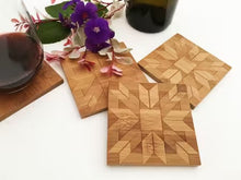 Load image into Gallery viewer, Quilt Block Bamboo Coaster 4pc Set by Built Quilt