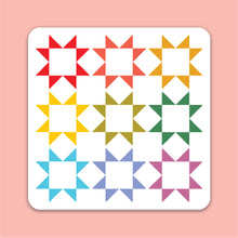Load image into Gallery viewer, Rainbow Quilt Block Vinyl Sticker by Coco West Illustration
