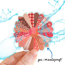 Load image into Gallery viewer, Pink Quilt Flower Vinyl Stickers, Sewing Sticker