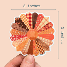 Load image into Gallery viewer, Orange Quilt Flower Vinyl Stickers, Sewing Sticker