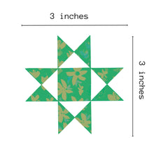 Load image into Gallery viewer, Green Ohio Star Quilt Block Vinyl Stickers, Sewing Stickers