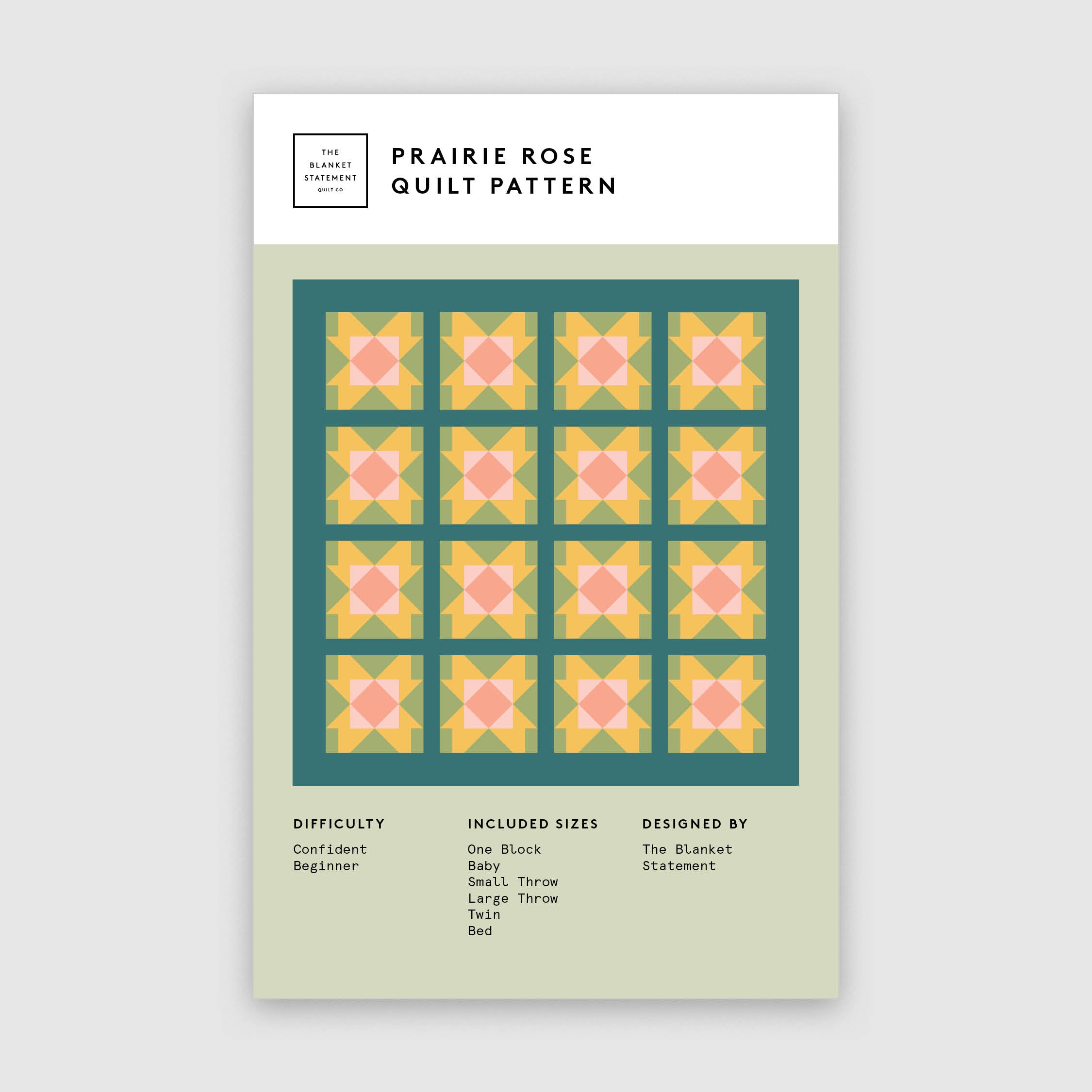 Prairie Rose Paper Pattern - The Blanket Statement Quilt Co. Prairie Rose Paper Pattern - The Blanket Statement Quilt Co.