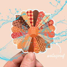 Load image into Gallery viewer, Orange Quilt Flower Vinyl Stickers, Sewing Sticker
