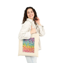 Load image into Gallery viewer, "Jelly Roll Jumble" by H.W., age 12 of The QuiltCon 2026 Collection - Cotton Canvas Tote Bag
