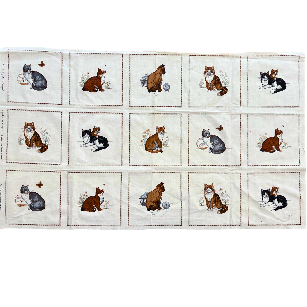 Previously Loved Fabric: Cats Picture Book (3/4 yds)