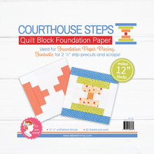 Load image into Gallery viewer, Courthouse Steps Quilt Block Foundation Papers
