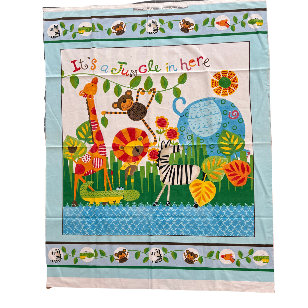 Previously Loved Fabric: It's a Jungle in Here Panel (34 x 42)