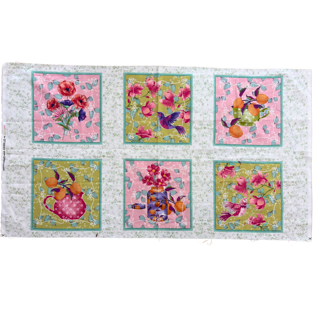 Previously Loved Fabric: Cherry Blossom Panels (10 in squares)
