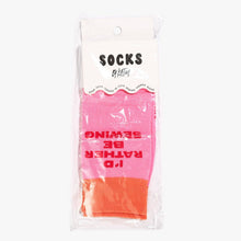 Load image into Gallery viewer, I'd Rather Be Sewing Socks (Pink/Orange) | 1 Pair
