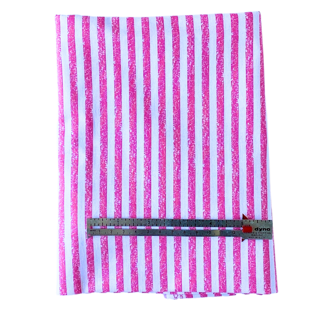 Previously Loved Fabric: Pink and White Stripes (1 yd)