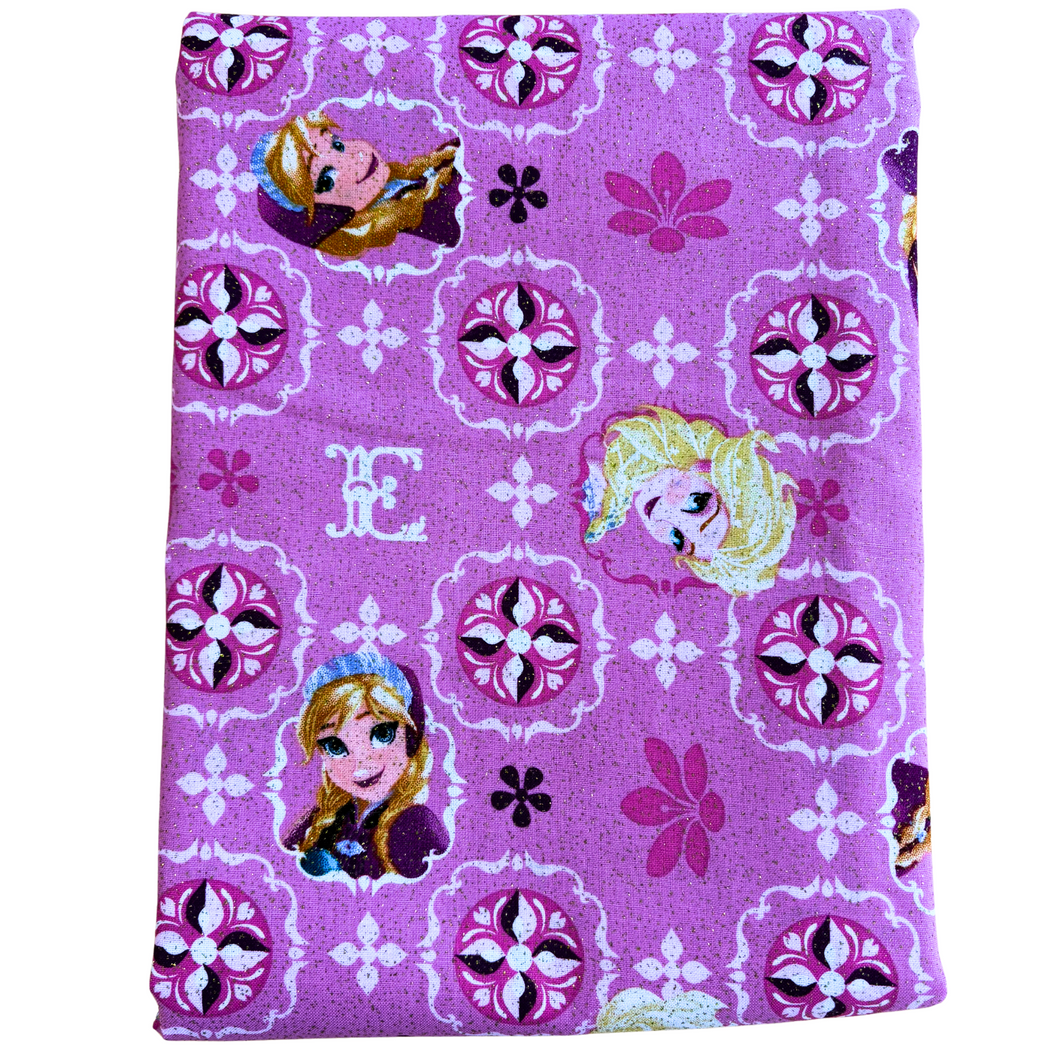 Previously Loved Fabric: Ana and Elsa Sparkle (2.5 yds)