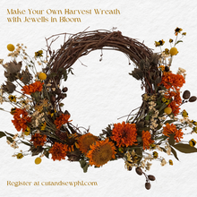 Load image into Gallery viewer, Handmade Holidays: Harvest Wreath Workshop with Jewells in Bloom (Oct 13)
