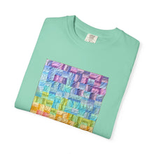Load image into Gallery viewer, "Jelly Roll Jumble" by H.W., age 12 of the QuiltCon 2026 Collection - Unisex Garment-Dyed T-shirt
