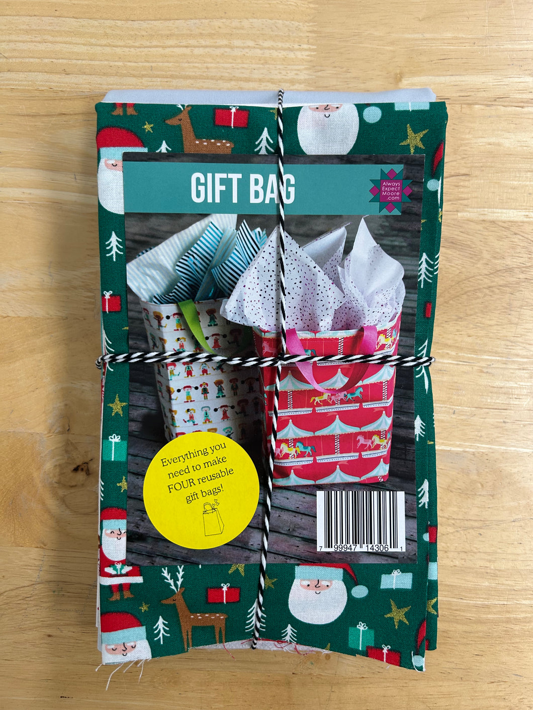 Reusable Gift Bag Sewing Kit (makes 4)