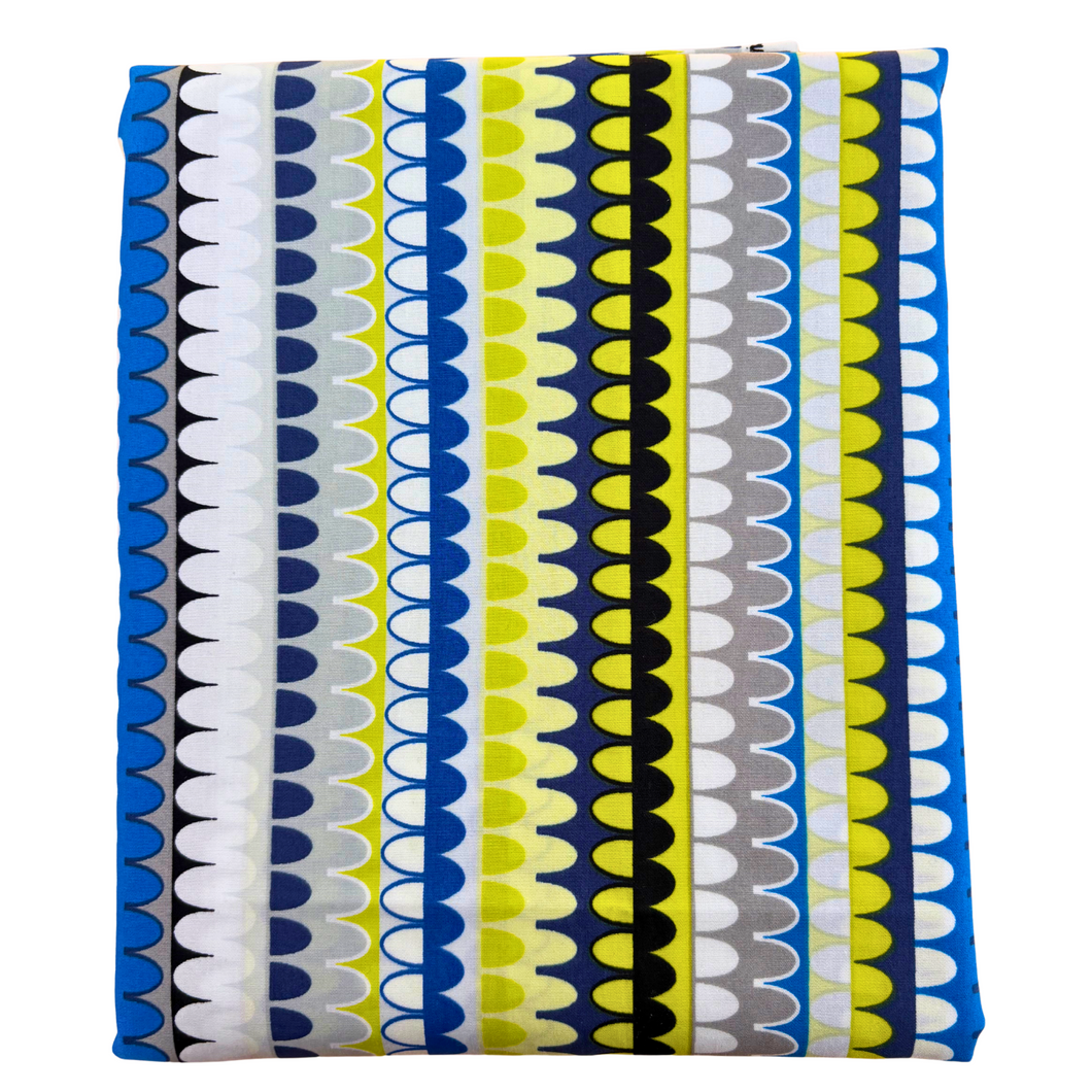 Previously Loved Fabric: Blue and Green Scallop (3 yds)
