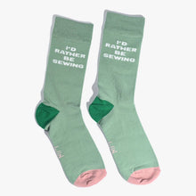 Load image into Gallery viewer, I'd Rather Be Sewing Socks (Green/Pink) | 1 Pair
