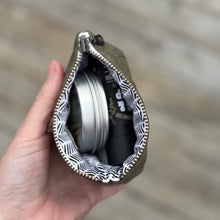 Load image into Gallery viewer, Black Heart Quilted Linen Bag – Mini Zipper Coin Pouch
