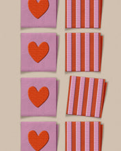 Load image into Gallery viewer, Red Heart and Stripe Square Garment Labels
