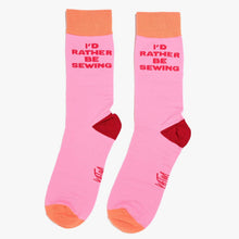 Load image into Gallery viewer, I'd Rather Be Sewing Socks (Pink/Orange) | 1 Pair
