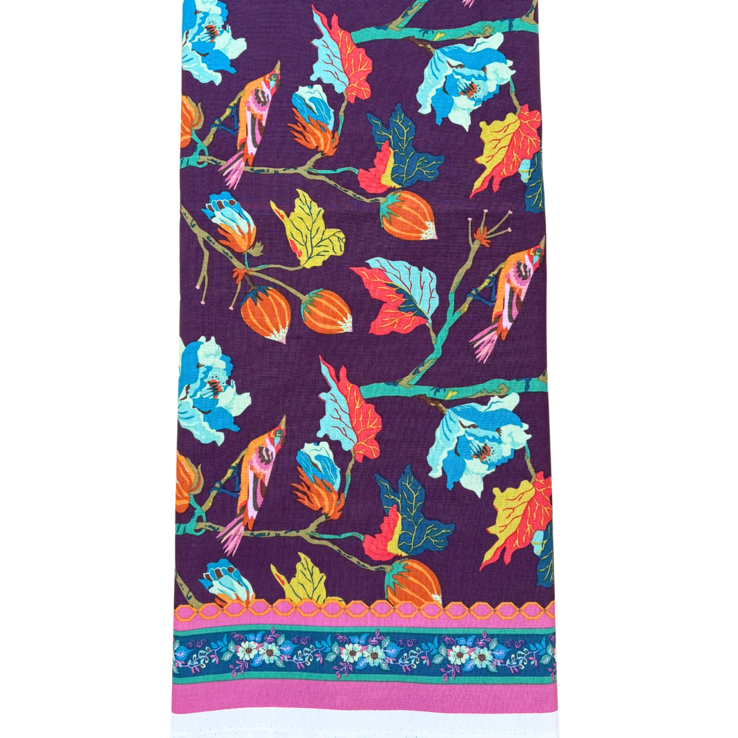 Previously Loved Fabric: Birds and Branches on Plum (2 yds)
