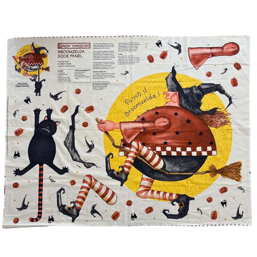 Previously Loved Fabric: Punch It Broomzella! Door Hang Panel