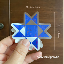 Load image into Gallery viewer, Blue Ohio Star Quilt Block Vinyl Stickers, Sewing Stickers
