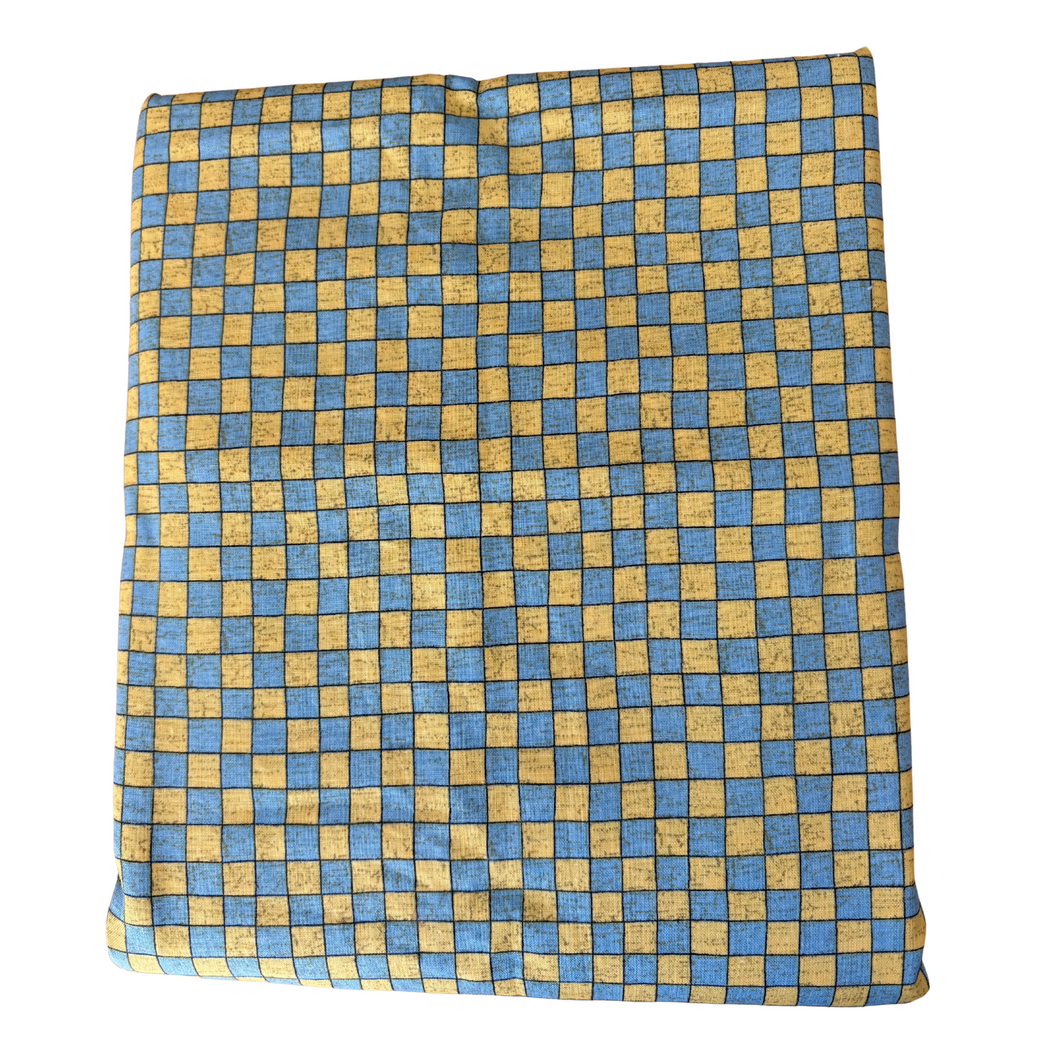Previously Loved Fabric: Blue and Yellow Checker (3.25 yds)