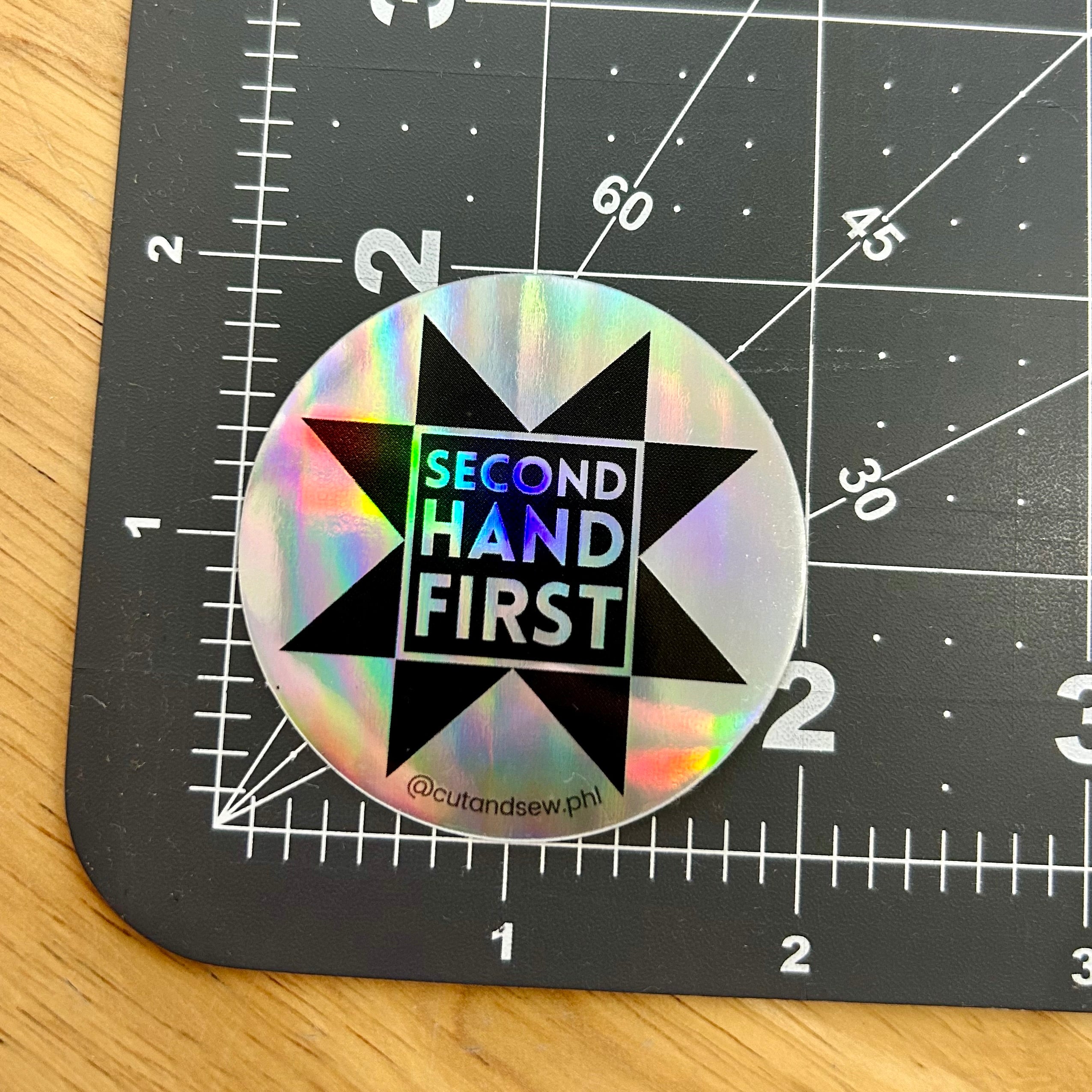 Holographic Secondhand First Sticker by Cut & Sew PHL – Cut and Sew PHL