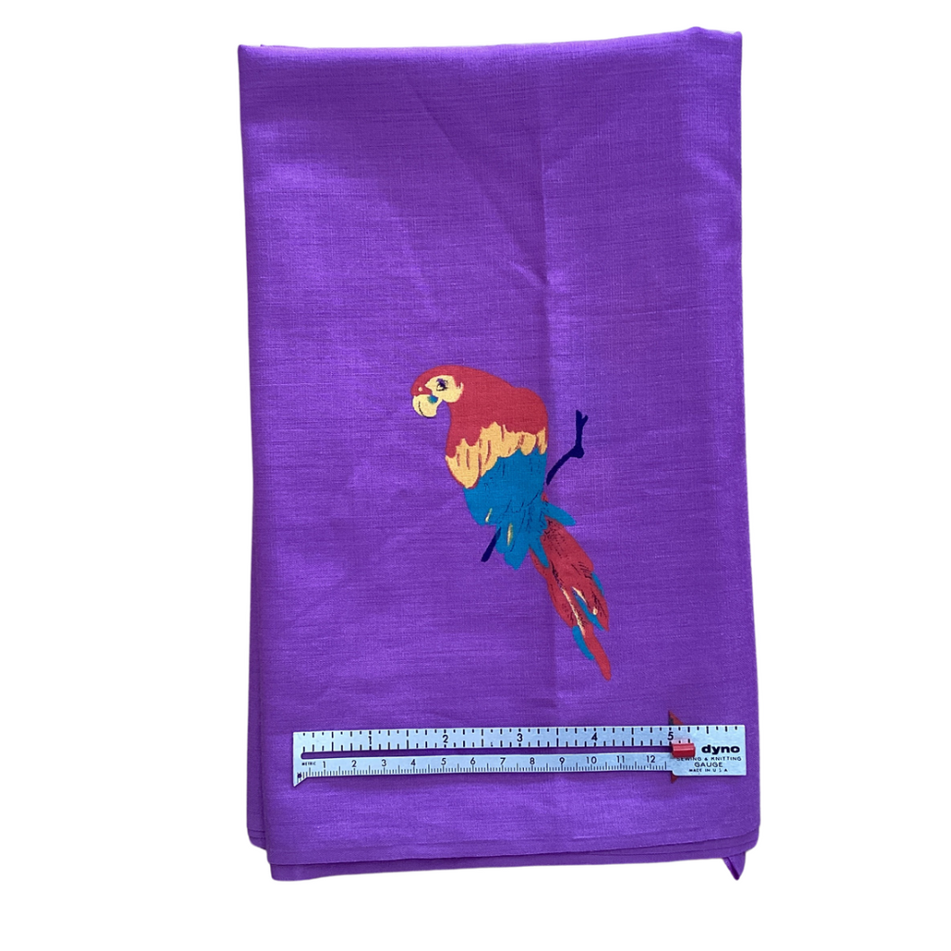 Previously Loved Fabric: Parrot on Purple (1.5 yds)