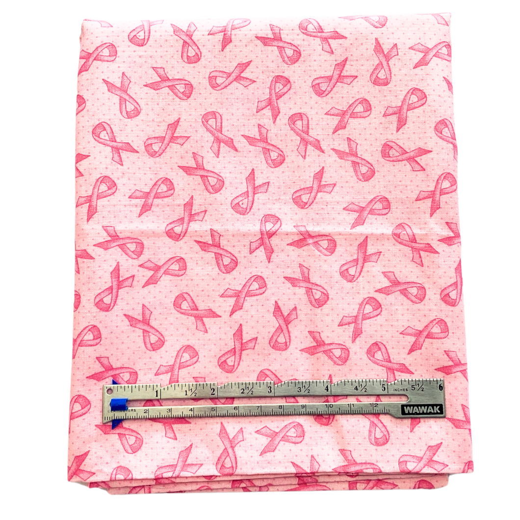 Previously Loved Fabric: Pink Ribbon (1 yd)