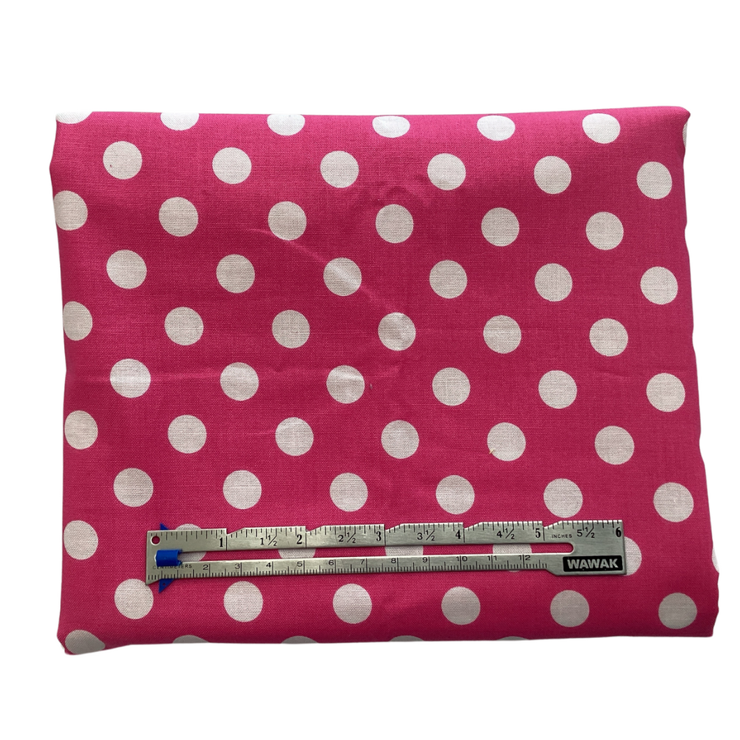 Previously Loved Fabric: Pink with White Polka Dots (1.5 yds)