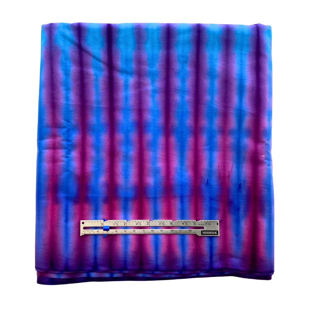 Previously Loved Fabric: Blue & Purple Striped Tie-Dye (2.5 yds)