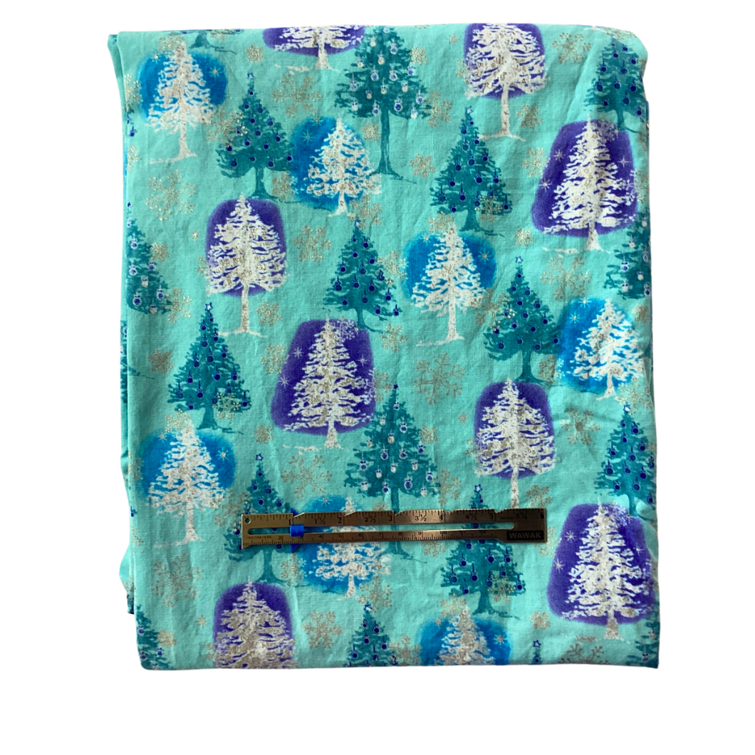 Previously Loved Fabric: Blue Christmas Tree (3.25 yds)