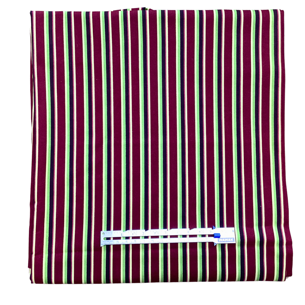 Previously Loved Fabric: Maroon Striped (2 yds)