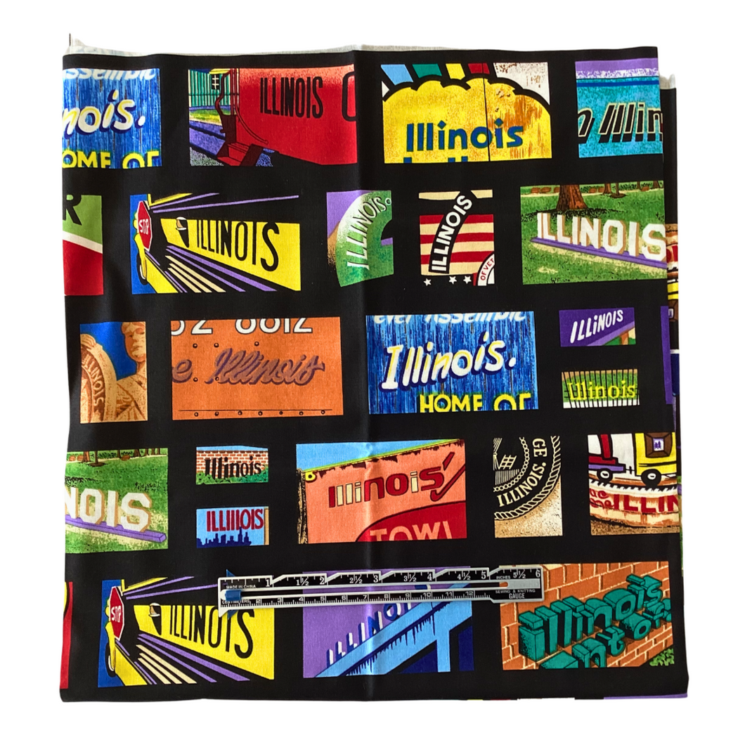 Previously Loved Fabric: Illinois Scenes (0.5 yds)