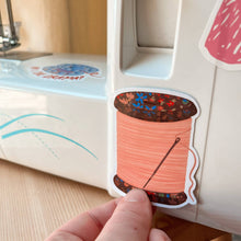 Load image into Gallery viewer, Spool Of Thread Vinyl Stickers, Cute Quilt Sewing Sticker
