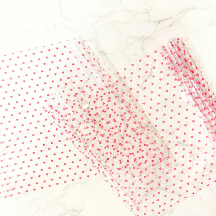 Clear Vinyl with Tiny Hearts by Sew Hungry Hippie