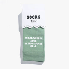 Load image into Gallery viewer, I'd Rather Be Sewing Socks (Green/Pink) | 1 Pair

