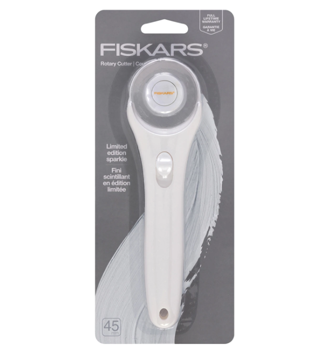 Rotary Cutter 45mm White Sparkle by Fiskars
