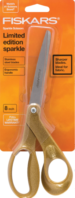 Fiskars Premier 8in Bent Sparkle Scissors in Gold