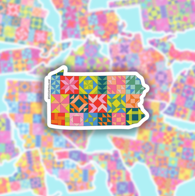 Pennsylvania State Quilt Sticker by Sassafras Lane Design (PA)